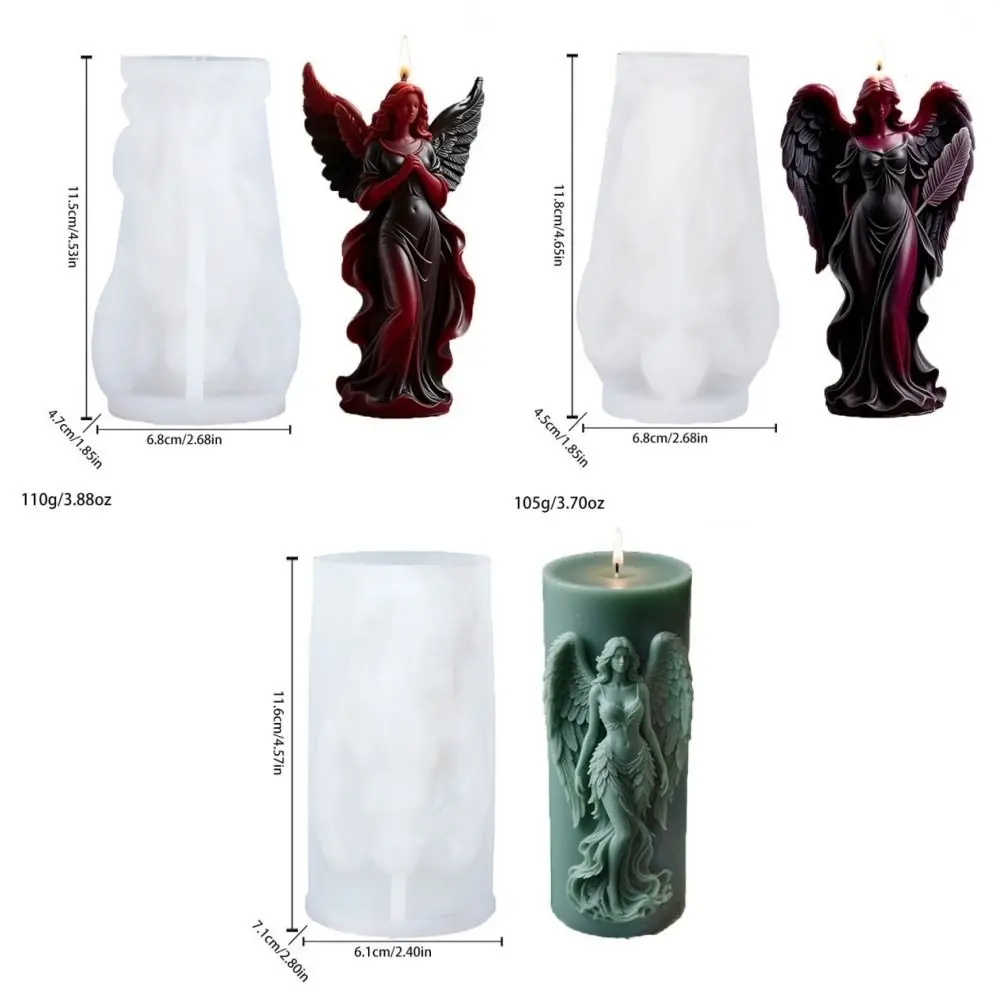 New Silicone Scented Candle Mold 3D Gothic Style Goddess Figure Plaster Mold Wing Angel Relief Clay Making Tool Home Decor - view 6
