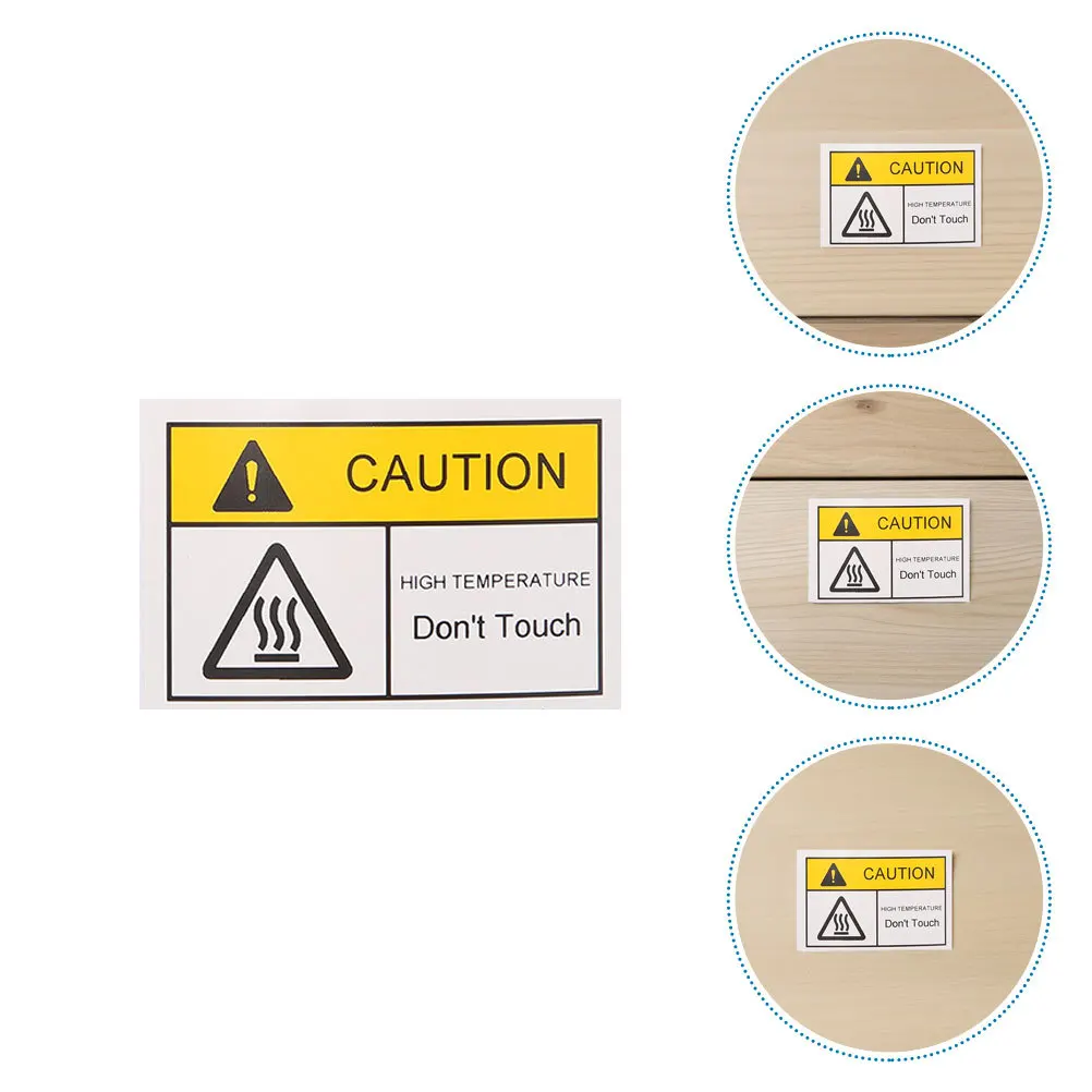 5 Sheets Hot Warning Labels High Temperature Resistant Stickers Safety Markings for Equipment Surfaces Do Not Touch Alert