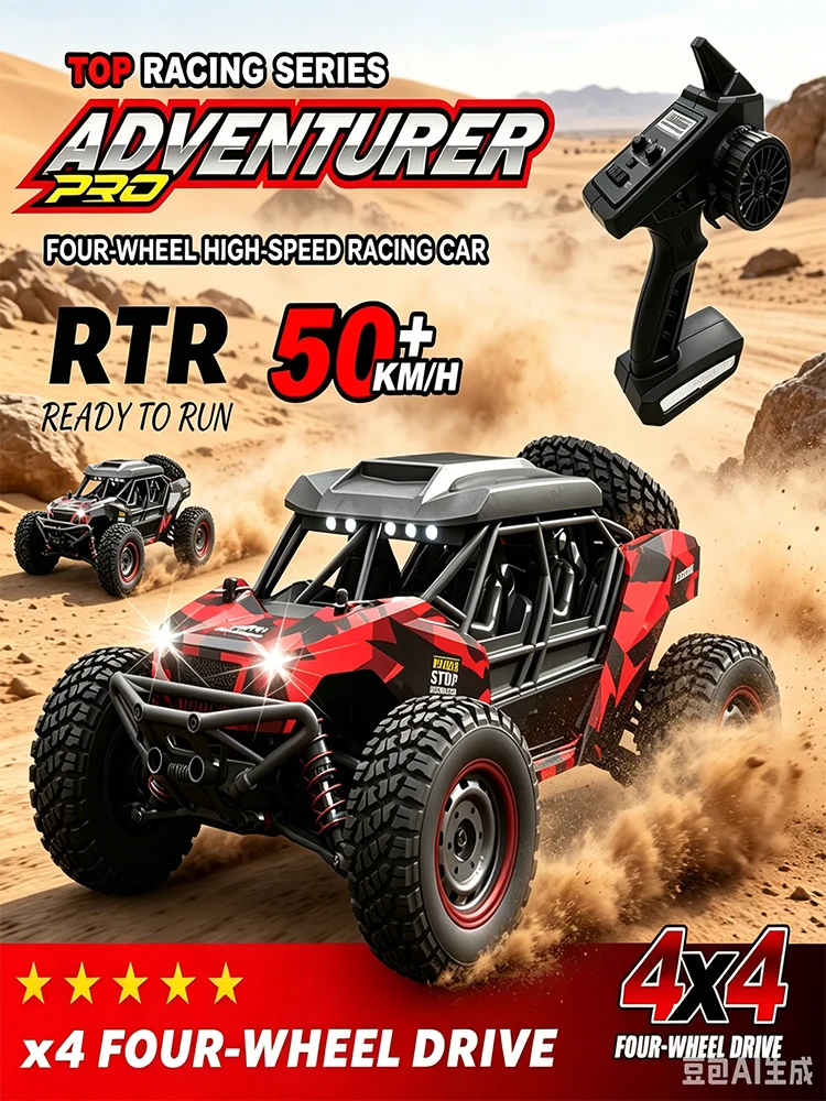 WLtoys neues RC-Auto mit hoher Geschwindigkeit (50 km/h), 4x4G, elektrisch, für alle Geländearten, zum Rennen und Klettern, Geburtstagsgeschenk für Erwachsene und Jungen.