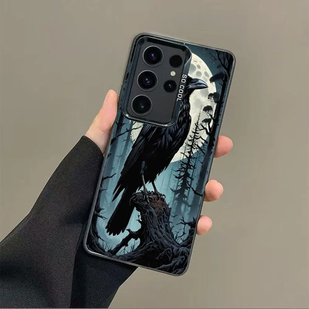 

Black crow Phone Case case for Galaxy S25 S24 S23 S22 S21 S20 Ultra/ FE/Plus shock-proof rear cover anti-fingerprint