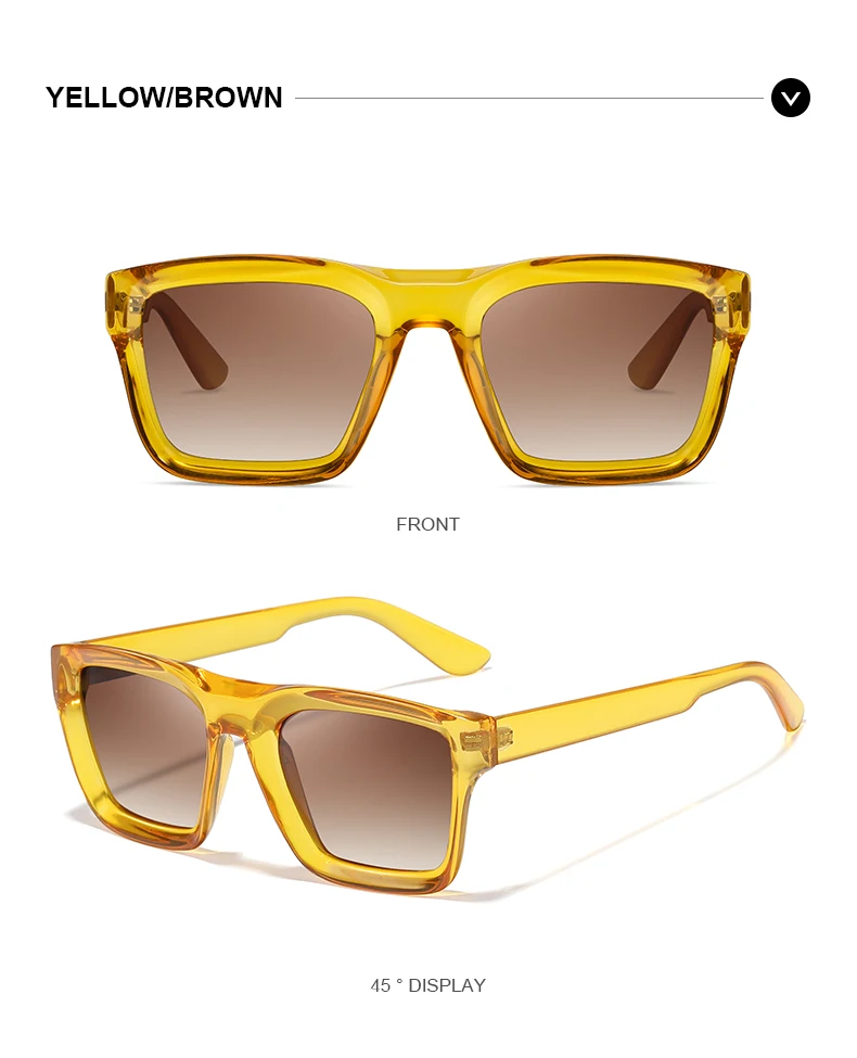 2026 DML Neue Mode Damen Luxusmarke Quadratische Sonnenbrille Vintage Hochwertige Farbige Polarisierte Schutzbrille UV400 – Detail 16