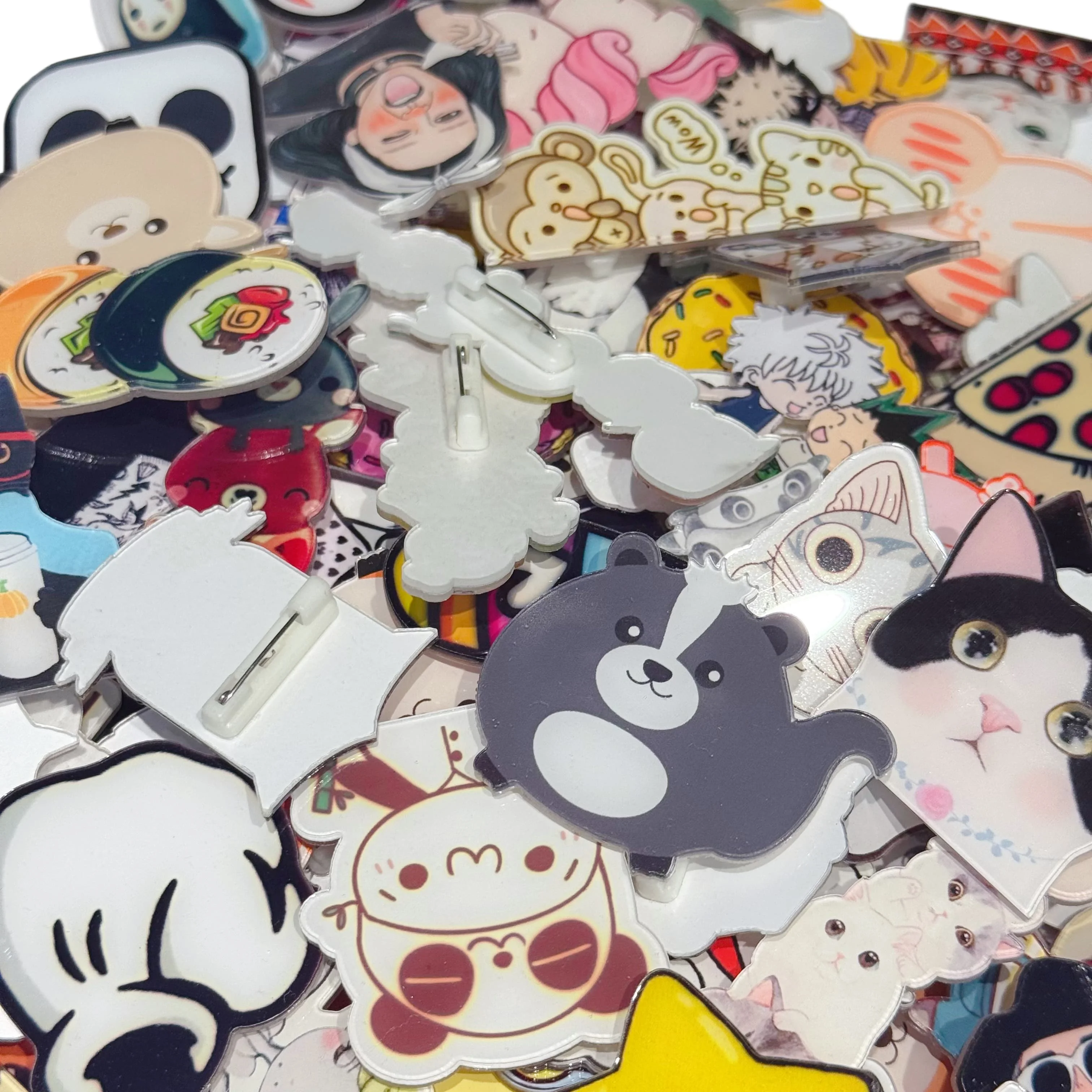 10-100PCS Diversity Random Badges Cute Acrylic Animal Badges Pins Decorative Clothing Bag Jackets Hat Backpacks For Women Gift