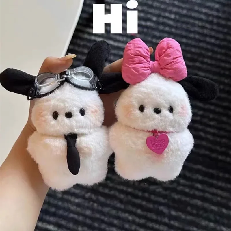 Plush Pochacco doll Anime cartoon Bag Pendant Car Keychain Accessories Kawaii Sanrio Keychain Bow Blush Pochacco Toy Gift for ch image 3