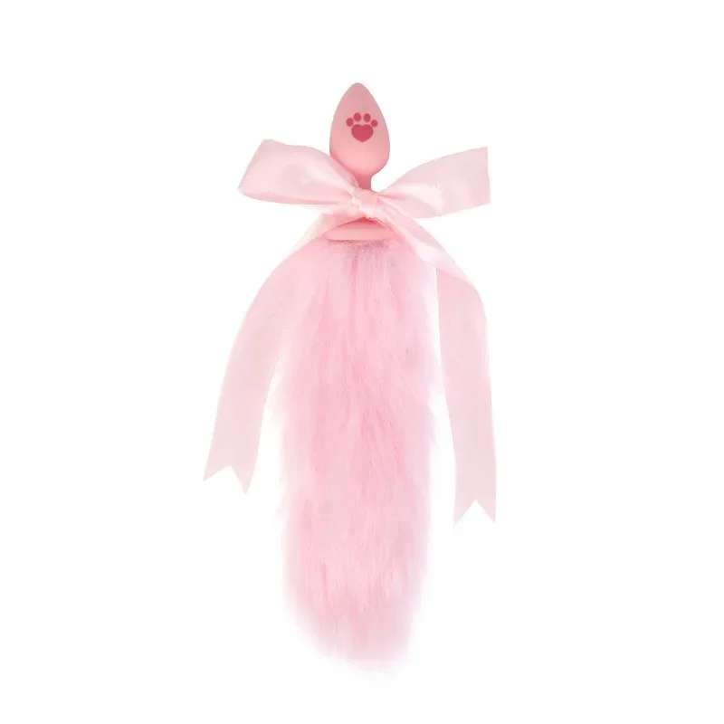 Tapón Anal de cola de zorro de silicona para parejas, juego de rol con garra de gato, masturbación de cola Real, juguete sexual, juego de coqueteo para adultos, tapón Anal