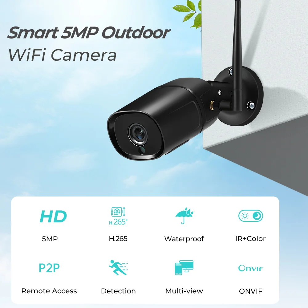 BESDER WIFI IP Camera Full HD Outdoor Bullet WIFI Camera H.265 Human Detect Night Vision CCTV Surveillance Security Protection