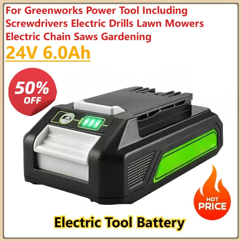 

For Greenworks 24V 6.0Ah Power Tool Including Screwdrivers Electric Drills Lawn Mowers Electric Chain Saws Gardening Batteries