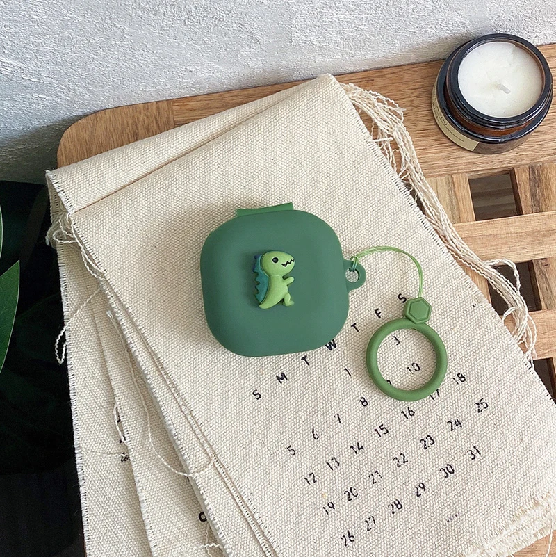 Funda de silicona con dibujos animados para SHOKZ OPENFIT, carcasa protectora de dinosaurio, caja de accesorios para auriculares