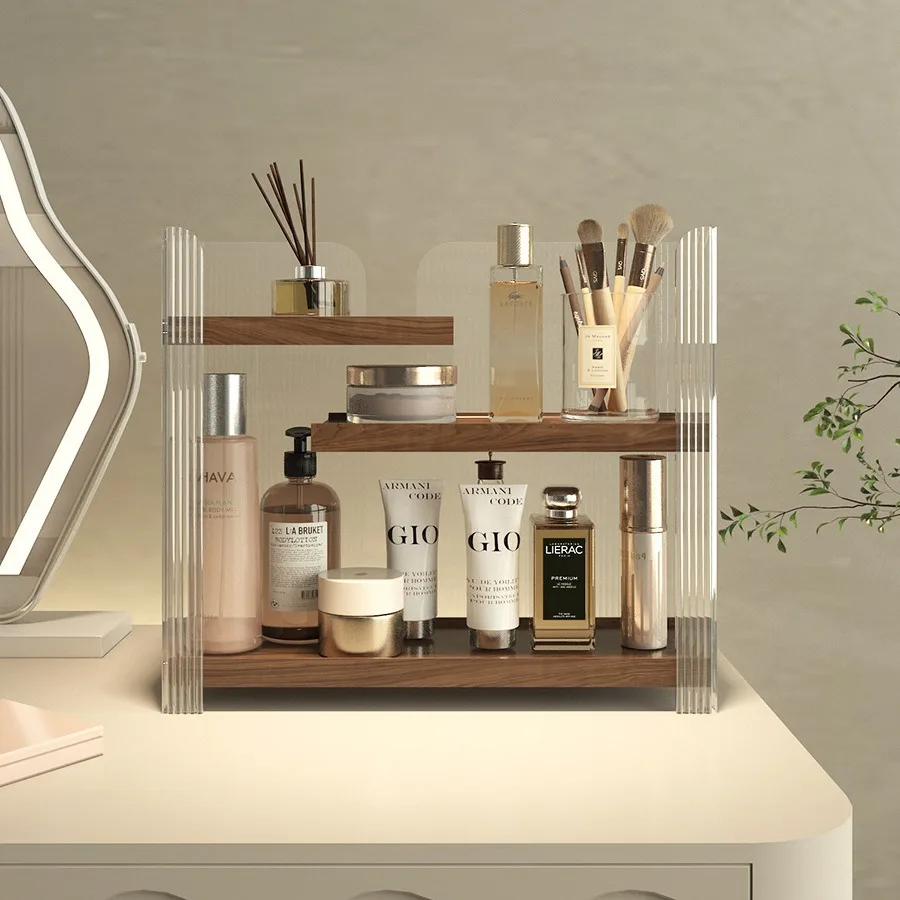 Washing table, bathroom, acrylic storage finishing box, light luxury rectangular high-end cosmetic storage table