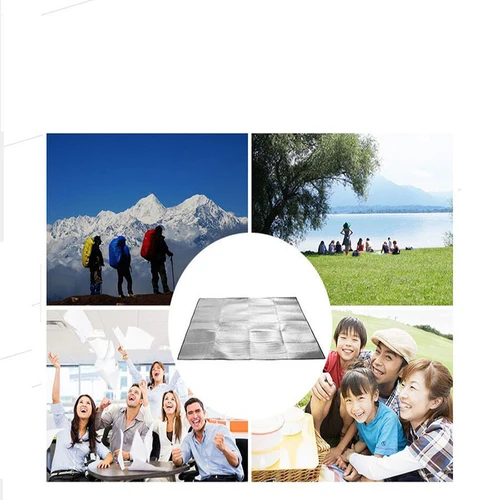 Imagen 1 del producto Almohadilla a prueba de humedad, película de aluminio gruesa de doble cara, almohadilla de Picnic para acampar al aire libre, estera de suelo para el hogar a prueba de humedad