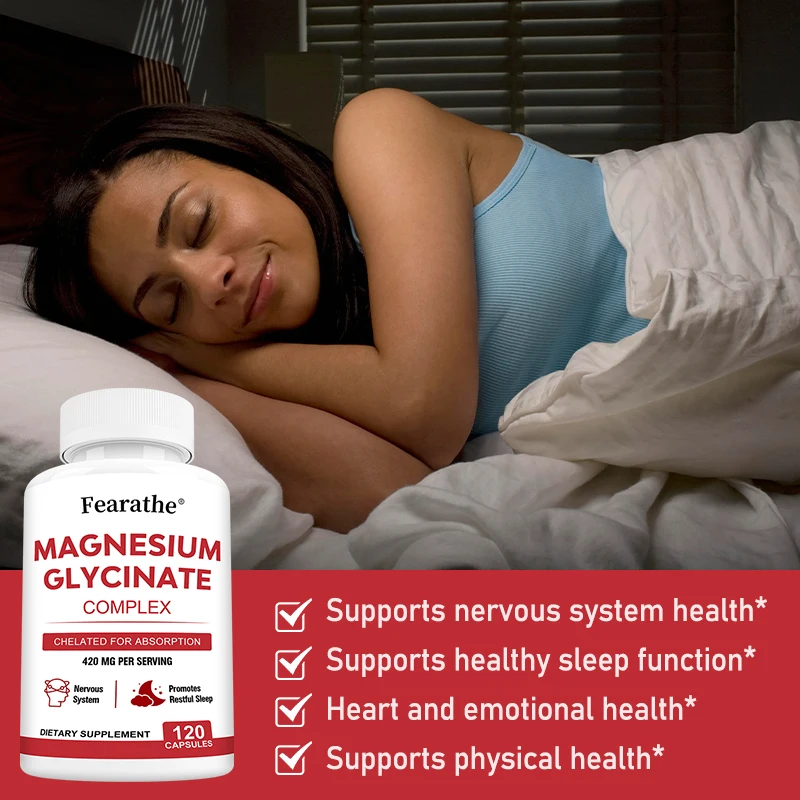 

Magnesium Glycinate Capsules,Which Support The Nervous System,Promote Healthy Sleep,and Help Support Nerve,Bone,and Heart Health