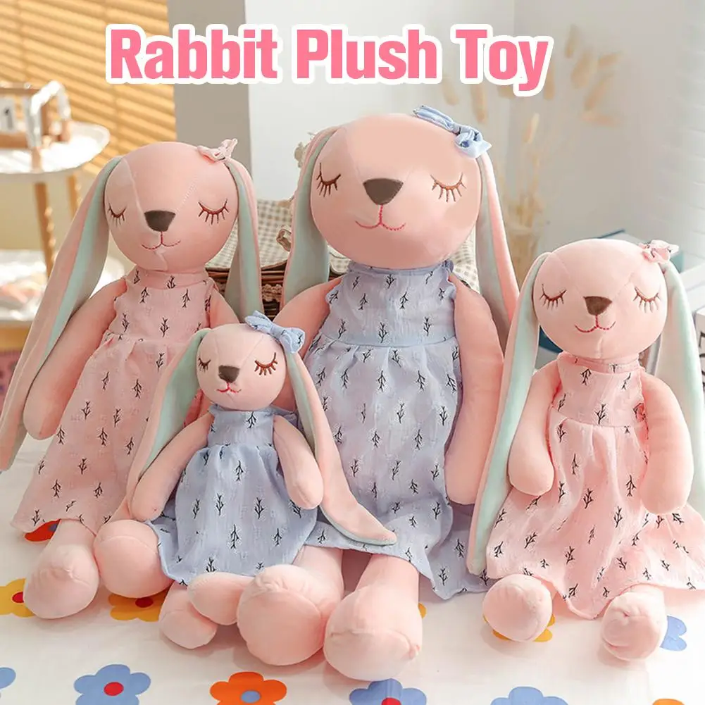 لطيف الأرنب دمية طفل مهدئا دمية على شكل أرنب دمية النوم الحيوانات المحشوة الاطفال بلوشي دمية لعبة آذان طويلة أرنب دمية الفتيات الهدايا