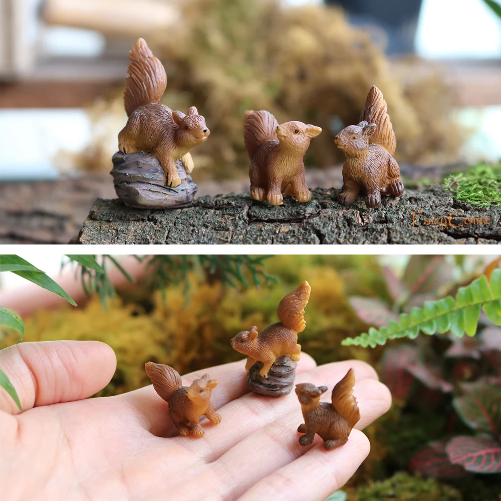 Miniature Animals Figures Resin Fairy Garden Mini Farm Jungle Animal Figurines Tiny Miniatures Items Set Collection Accessories