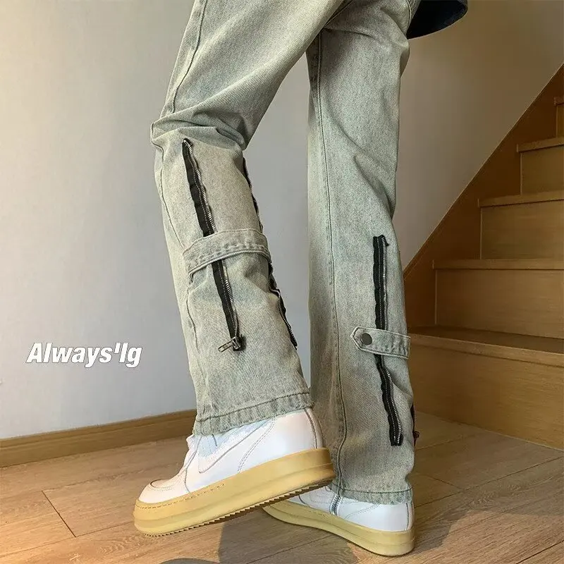 

Men's Jeans Spring and Autumn 2025 New American High Street Style Handsome Loose Versatile Fashionable and Wide Kawaii Pants Top