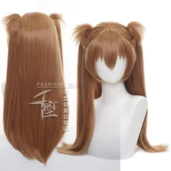 Anime Eva Asuka Langley Soryu Cosplay Wig Brown Long Hair Heat Resistant Synthetic Halloween Party Accessories Props