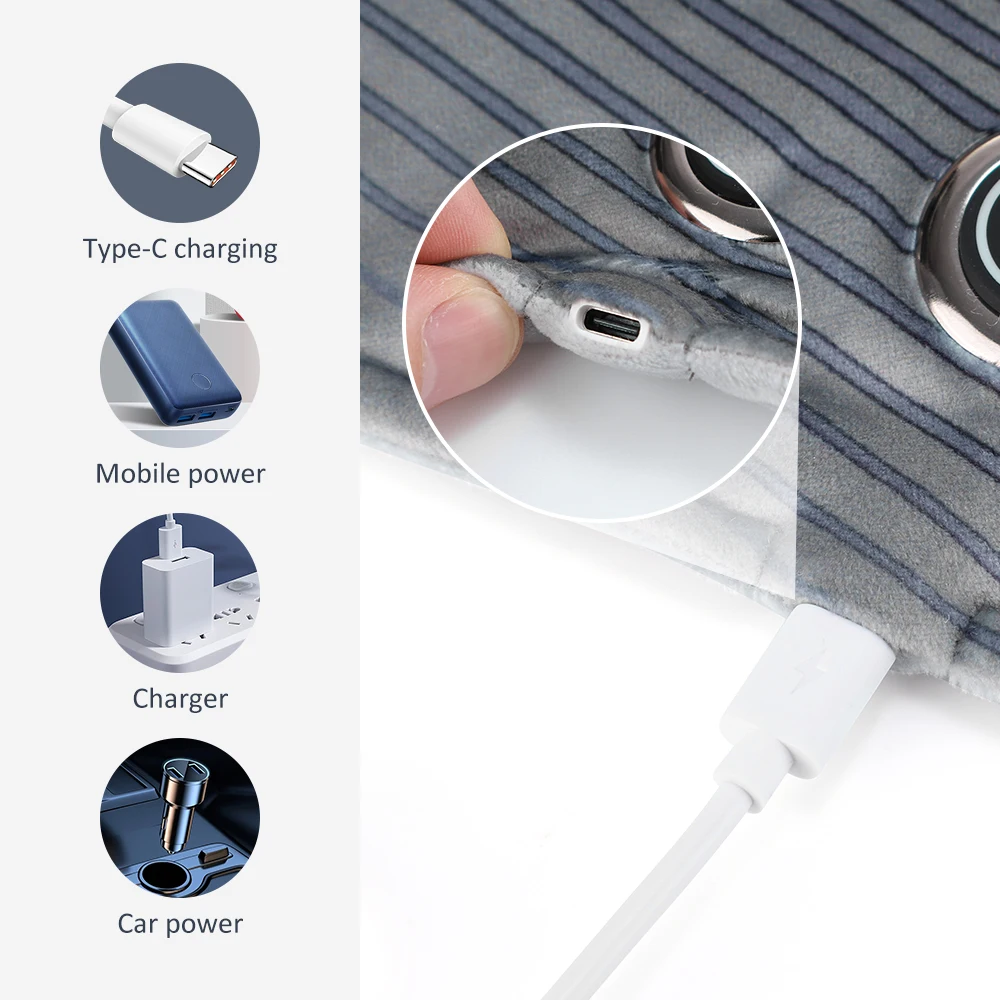 แผ่นให้ความร้อน Graphene เครื่องทำความร้อนไฟฟ้าเข็มขัดท้องมดลูกฤดูหนาวแผ่นผ้าห่มร้อนบำบัดประคบร้อน