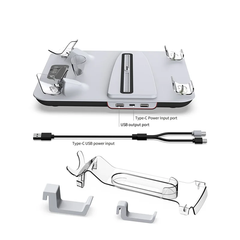 

Ingenious-For PSVR2 Storage Stand With Controller Holders, Headset Hanger, And Type-C Charging Cable For PSVR2/PS5 Accessories