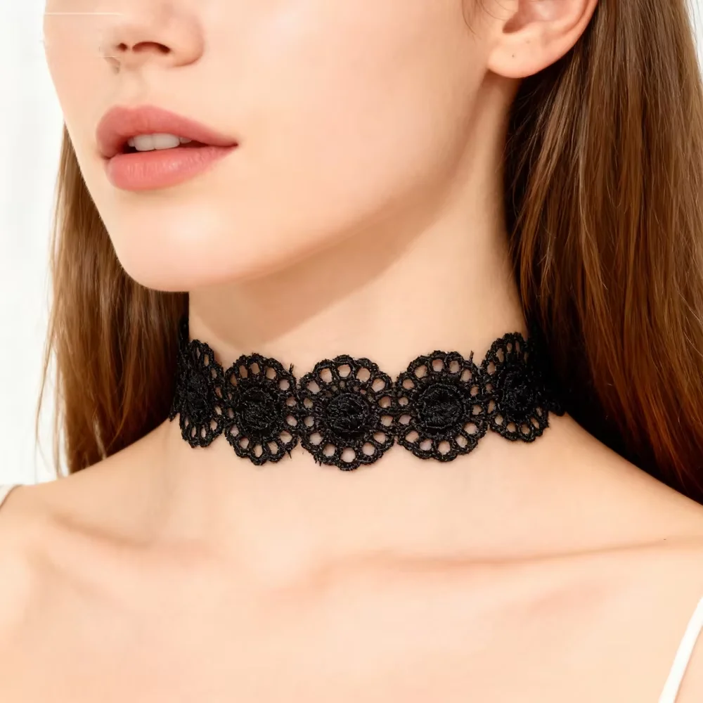 

Черное кружевное колье PESENAR в стиле 1920-х годов для костюма-хлопушки и винтажный аксессуар в стиле Гэтсби