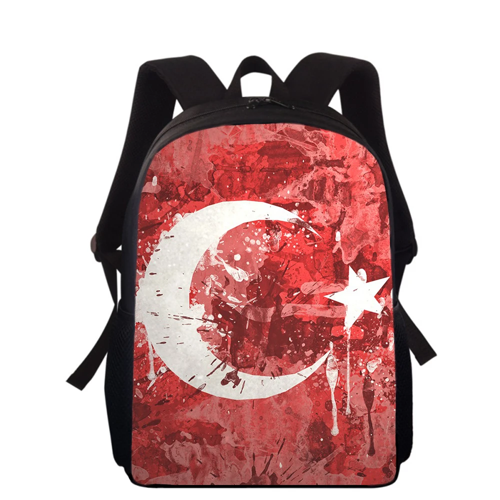 

The Republic of Turkey flag 15” 3D Print Kids Backpack Primary School Bags for Boys Girls Back Pack Students School Book Bags