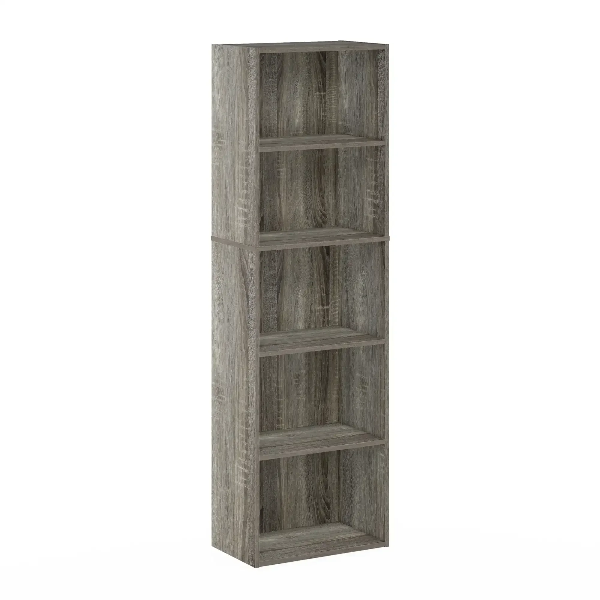 

Luder 5-Tier Reversible Color Open Shelf Bookcase, French Oak