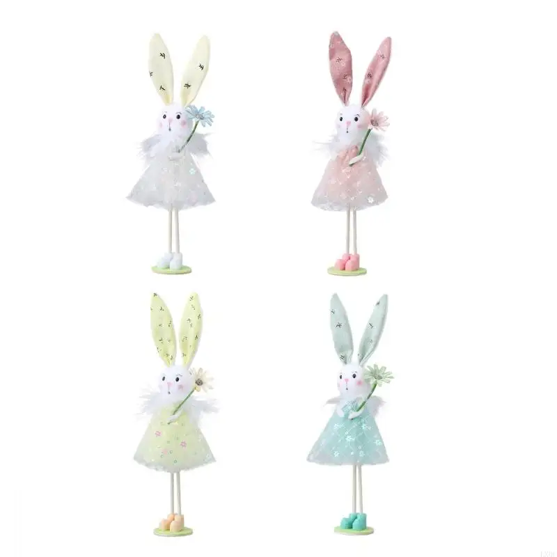 LX0C Spring Gnomes Decorations Handmade Plushes Figures Rabbit Figure For Mantles And Shelf Display Perfect For Gift Giving