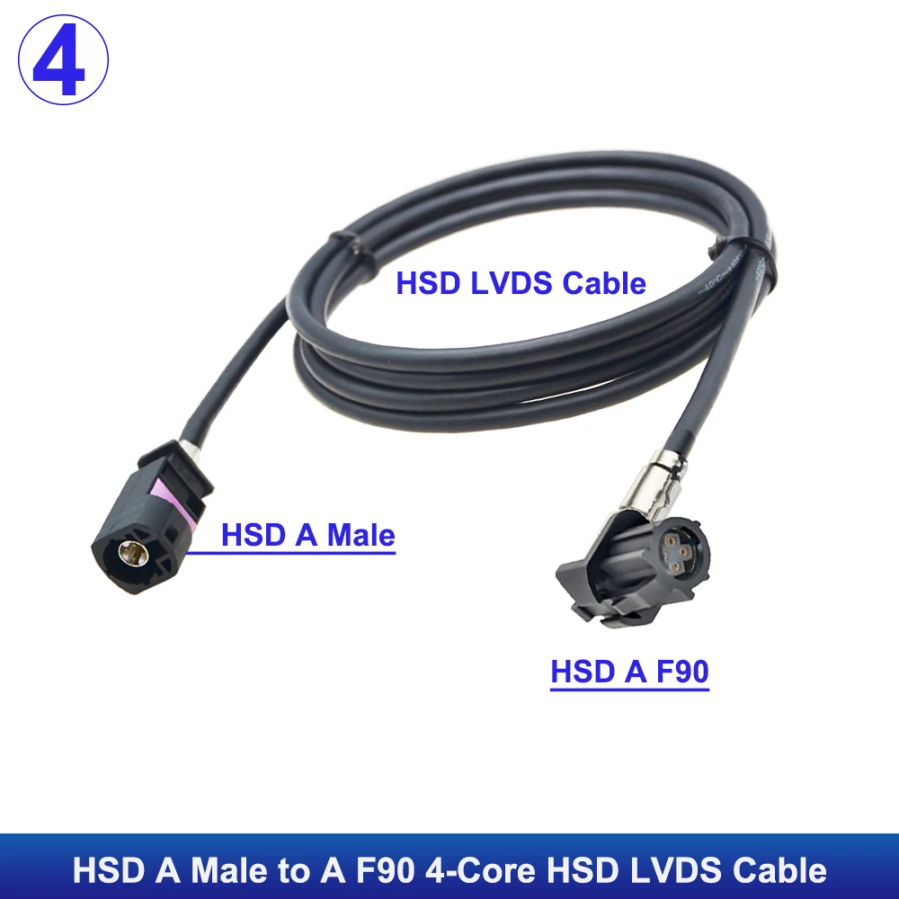 Schwarz HSD 4 Pin Code EINE Männlichen zu Weiblichen Stecker High Speed Daten HSD LVDS Kabel 4 Core 535 Linie kabelbaum für Benz BMW Audi