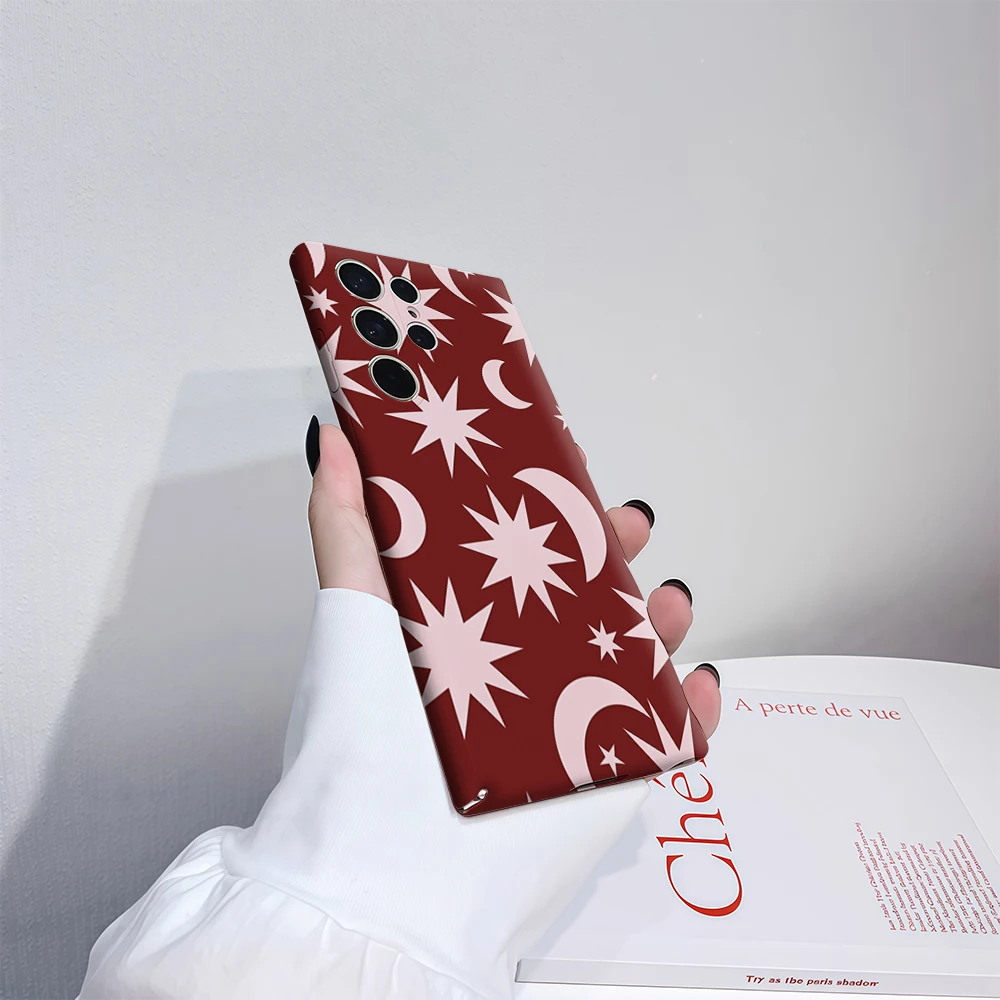 Star Geometry Phone Case for Samsung Galaxy S25 Ultra S24 S23 Ultra Plus Shockproof Double Layer Back Cover