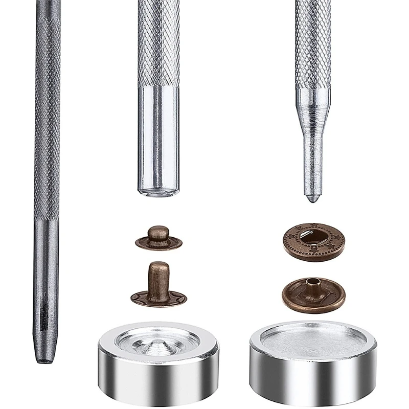 100 set 12,5 mm/0,49 pollici bottoni automatici in metallo scatti su tela per vestiti riparazioni artigianali decorazione