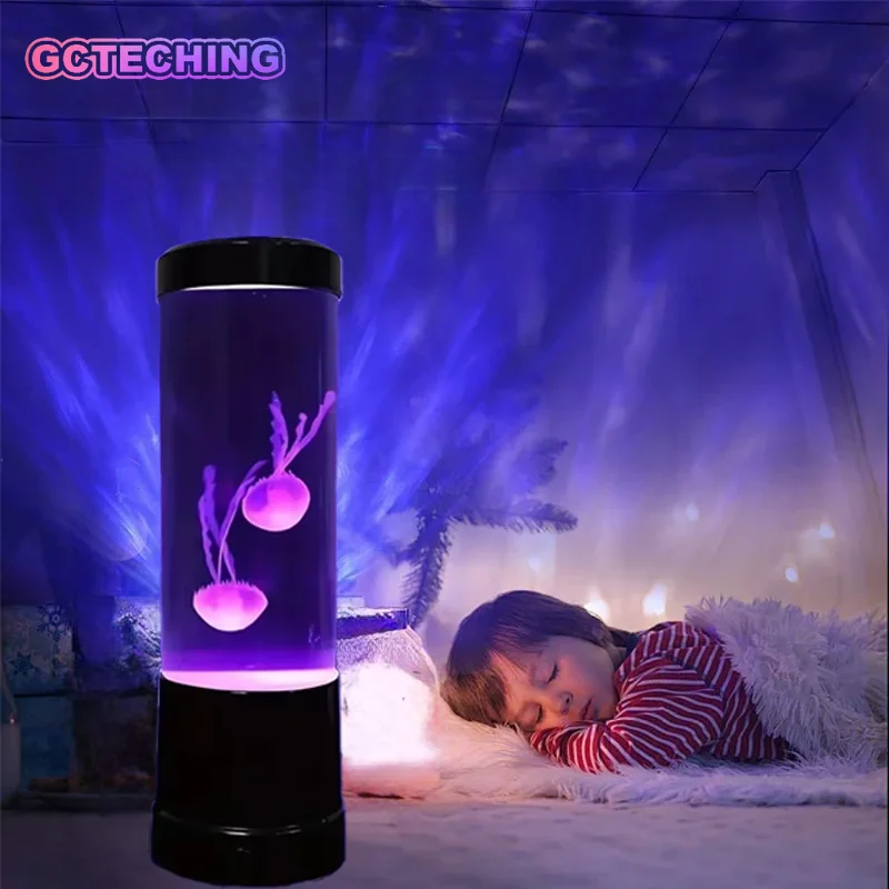 Jellyfish Lamp LED Color Changing Aquarium Light with 8 Colors, Home Decoration Night Light for Bedroom Living Room