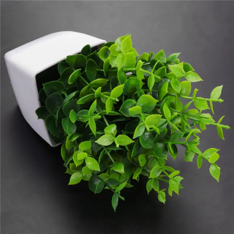 A26F-3 Pack Fake Plants In Pots Artificial Eucalyptus Plant Mini Potted Faux Plants Indoor Small Plastic Wheat Grass Shrubs
