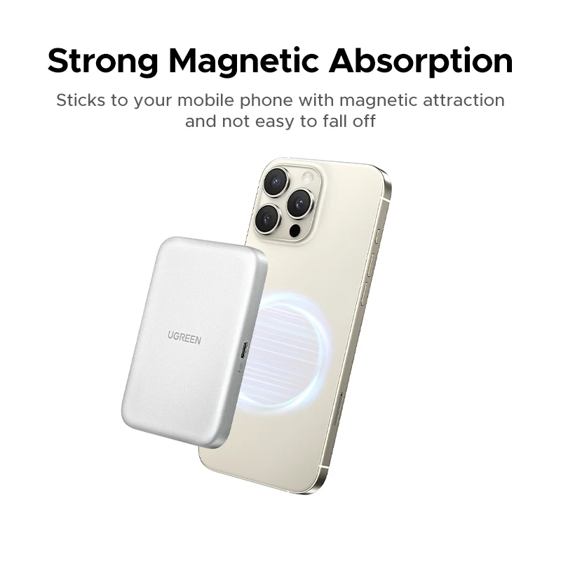 UGREEN Magnetic M.2 NVMe 2280 SSDEnclosure Magsafe SSD Case USB C 3.2Gen2 untuk NVMe PCl-E untuk iPhone 16 ProMax ProRes