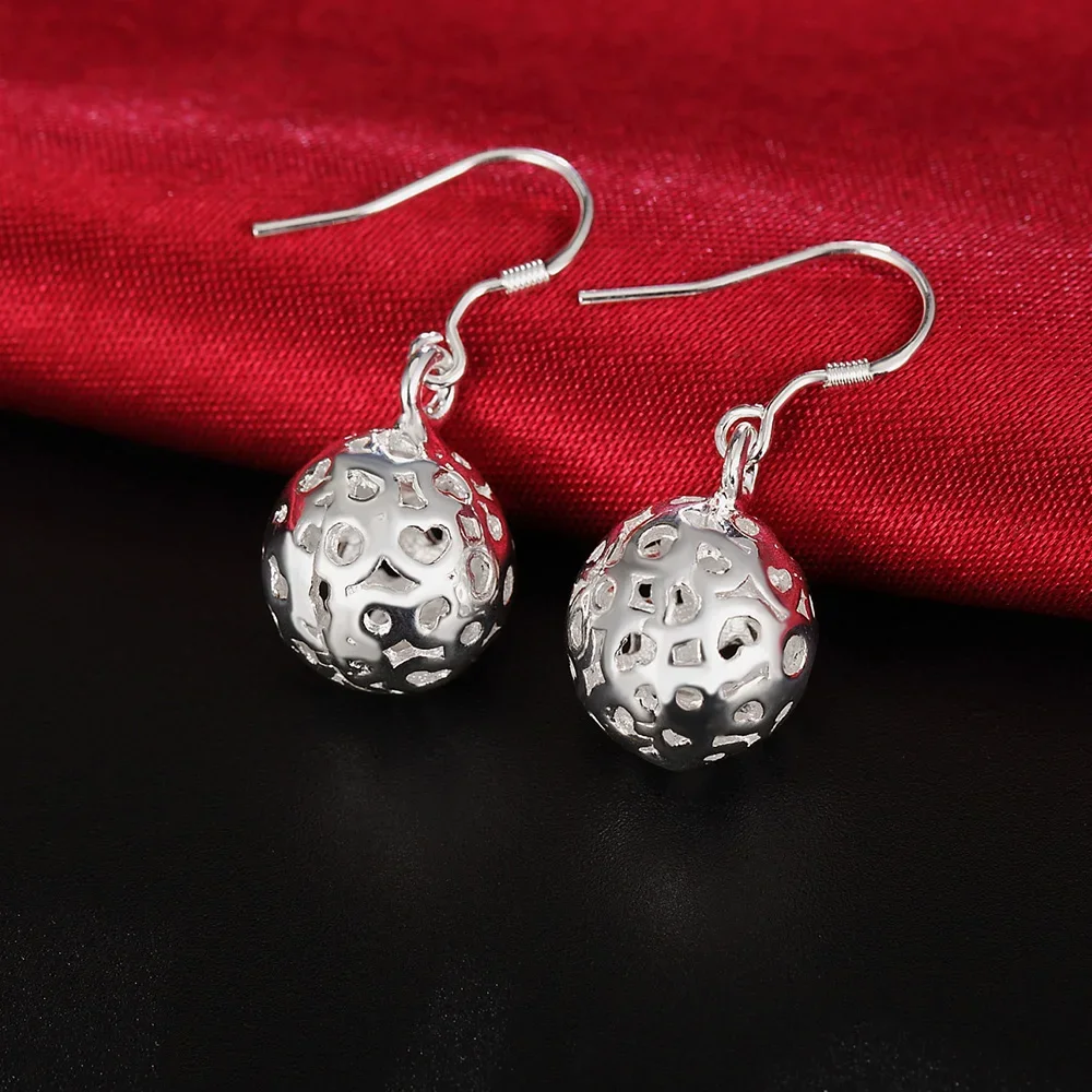 925 Sterling Silver Beautiful Ball Earrings for temperament Women Christmas Gifts Street all-match Popular brands Jewelry