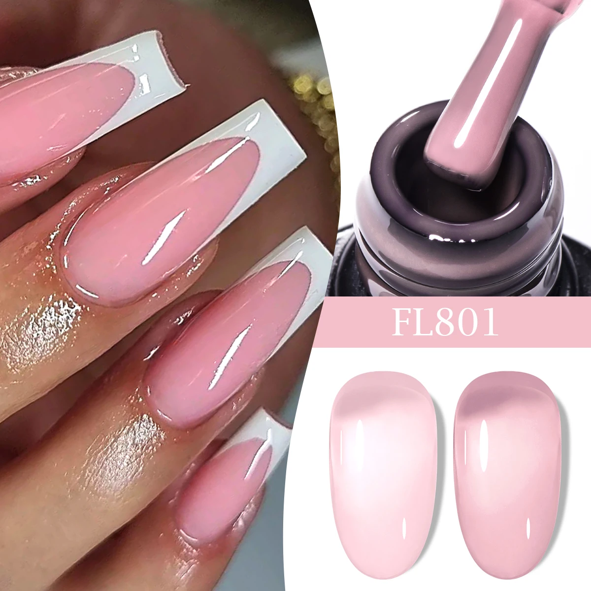 10ml Milky White Jelly Nude Pink Gel Nail Polish White Translucent Crystal Soak Off Gel Vernis Semi Permanent Need UV Light Cure
