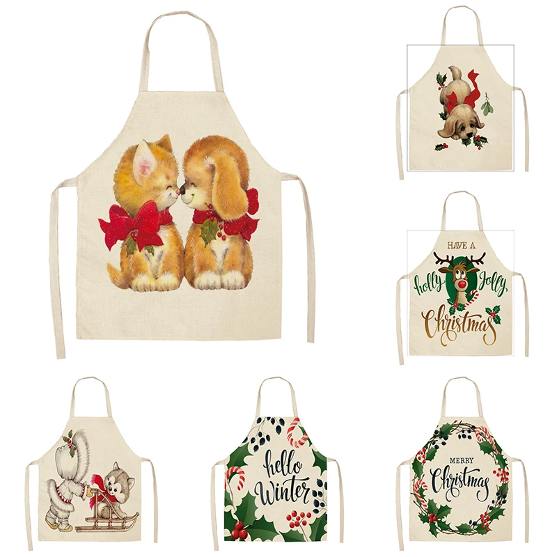 Christmas Gift Pattern Item Home Kitchen Apron Alpaca Household Cleaning  Baking Accessories for Kids