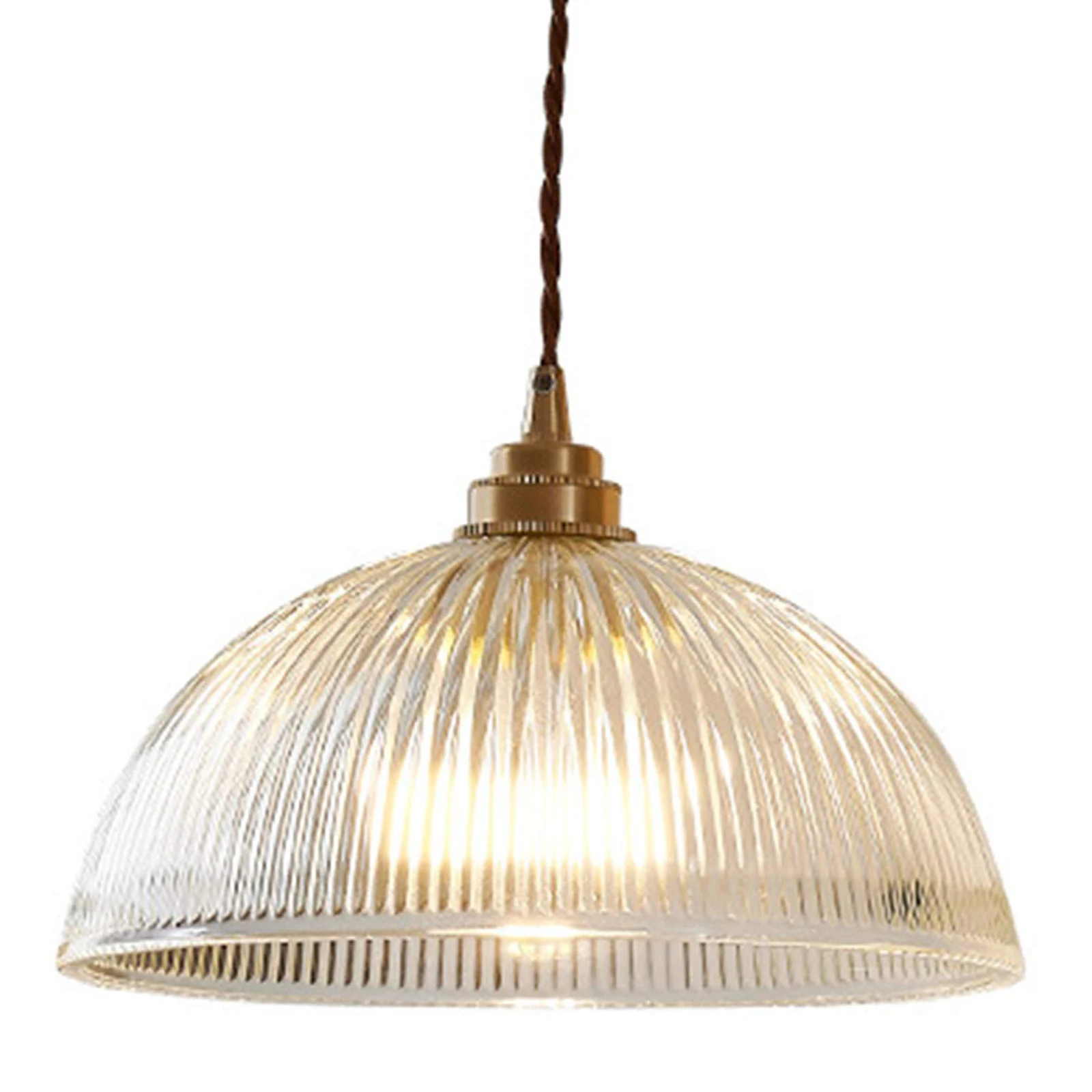 

Vintage Pendant Light Glass Brass Dining Table Light Ceiling Pendant Lamp Decoration Home Transparent Stripes Glass E27 Lighting