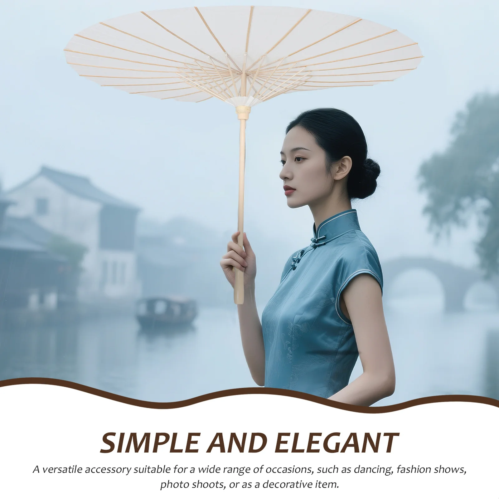 4 قطعة مظلة ورقية زيتية فارغة 33 بوصة بيضاء كبيرة المظلة الصينية Diy بها بنفسك ديكور الزفاف دش حفلة التصوير في الهواء الطلق #6