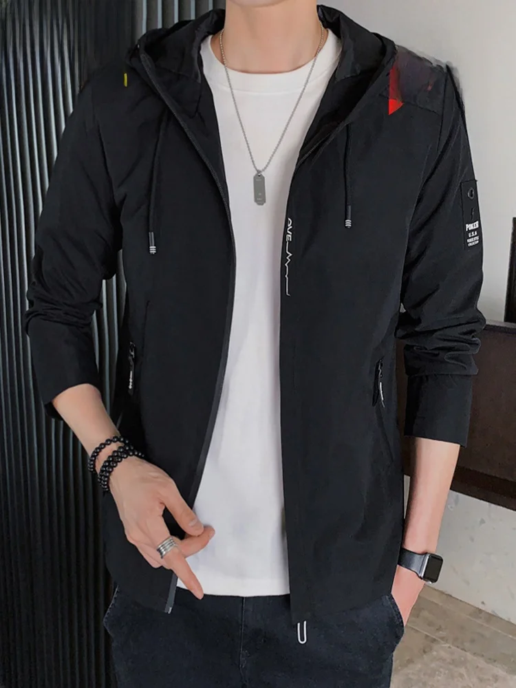 

Свободная повседневная мужская рабочая одежда Jaet с капюшоном, спортивная верхняя одежда, ветрозащитный полиэстер, длинная застежка-молния, цвет TUCANO