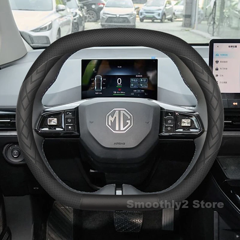 

Leather Car Steering Wheel Cover For ALL NEW MG3 MG3 Mg4 EV Mulan MG 4 MG7 MG ONE EHS ES5 2024 2025 Auto interior Accessories