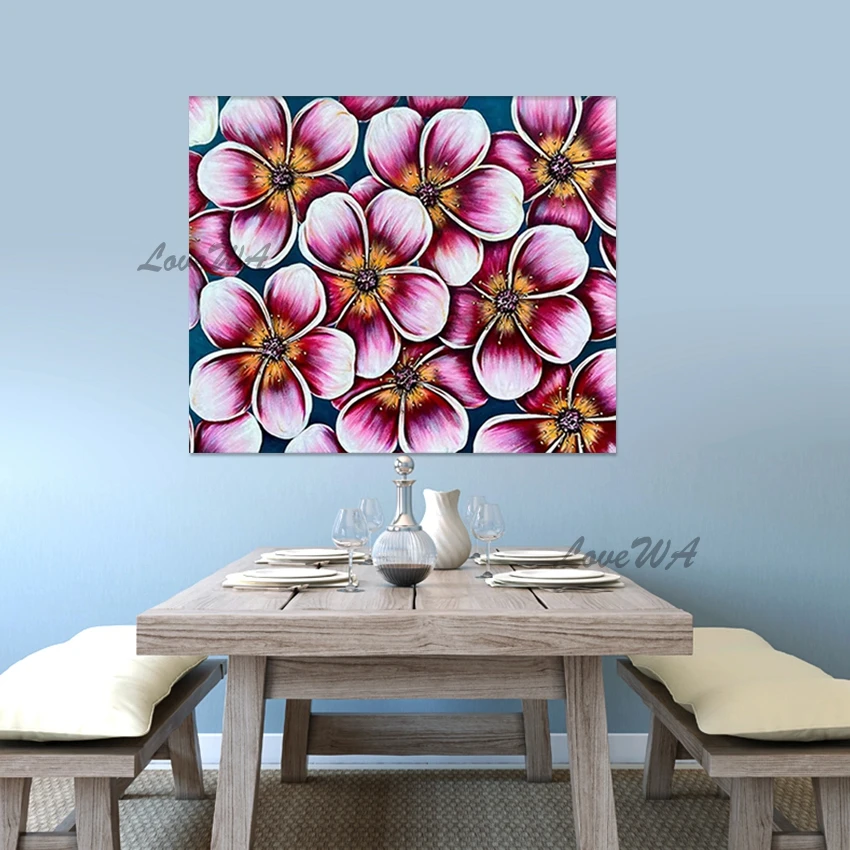 

Безрамные картины маслом ручной работы, картина на холсте, высококачественное цветочное настенное художественное украшение, красивая абстрактная цветочная картина