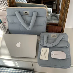 Laptop Handbag Bow Knot Label Laptop Computer Storage Pouch Tablet Sleeve Bag for IPad Pro Female Travel Outdoor Briefcase