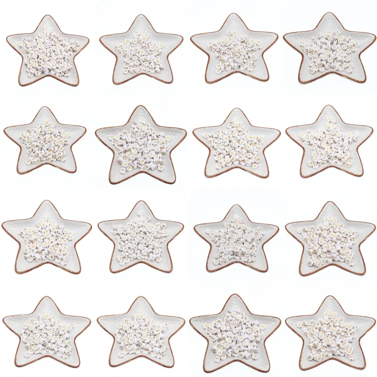 100-500Pcs Acrylic Letter Beads A-Z Gold Alphabet Loose Spacer Beads for Jewelry Making DIY Bracelet Necklace Accessories