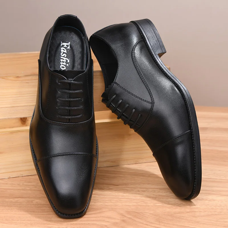 High Quality Men Dress Leather Men Fashion Wedding Shoes Comfortable Formal Footwear Designer Man Spring Autumn Comfortable 2025