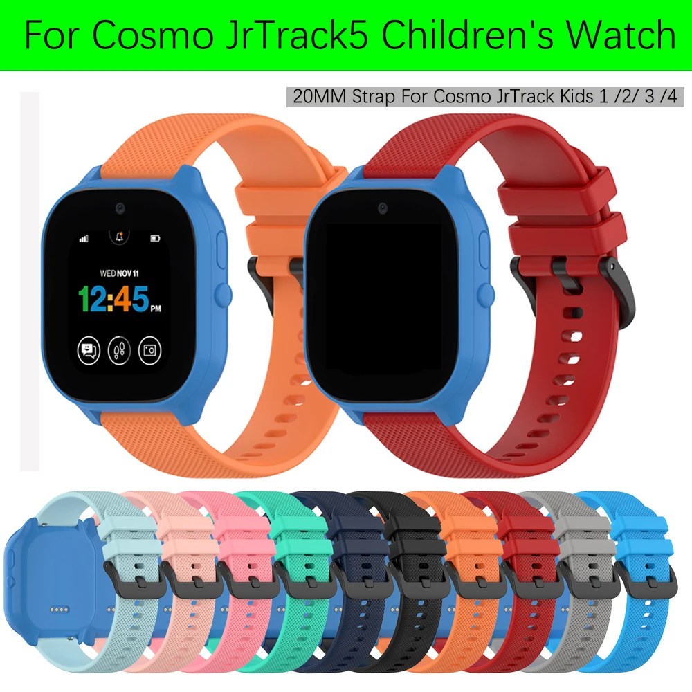 Детский силиконовый ремешок 20 мм для Cosmo JrTrack Kids 4 3 2/ Gizmo Watch 1 2 3 3e, сменный ремешок для часов, аксессуары