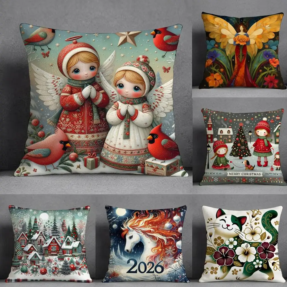 Cute Cartoon Prints For Kids Pillow Case Pillowcase, Double-sided Printed, Sofa Cushion, Bedroom Headboard Pillow