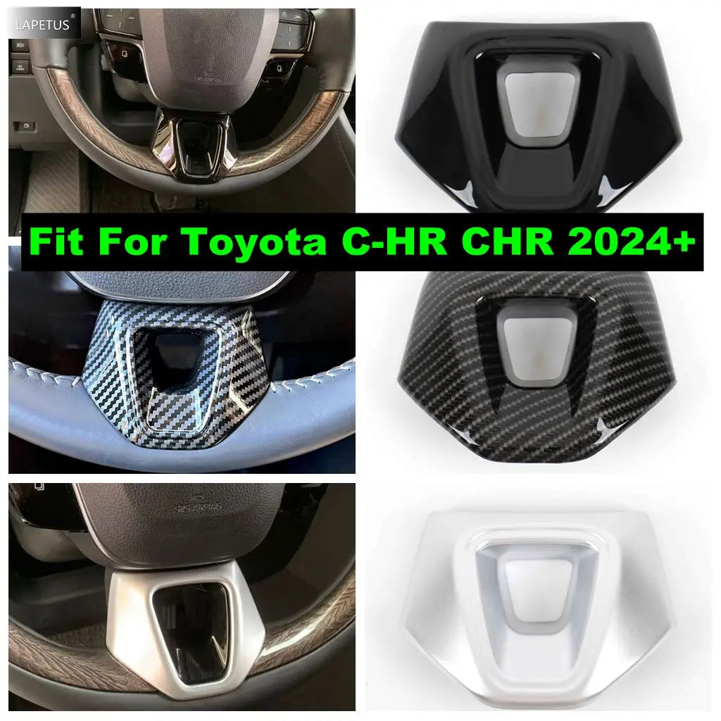 

Carbon Fiber Look Car Styling Steering Wheel Lower Decoration Sticker Cover Trim Accessories Fit For Toyota C-HR CHR 2024 2025