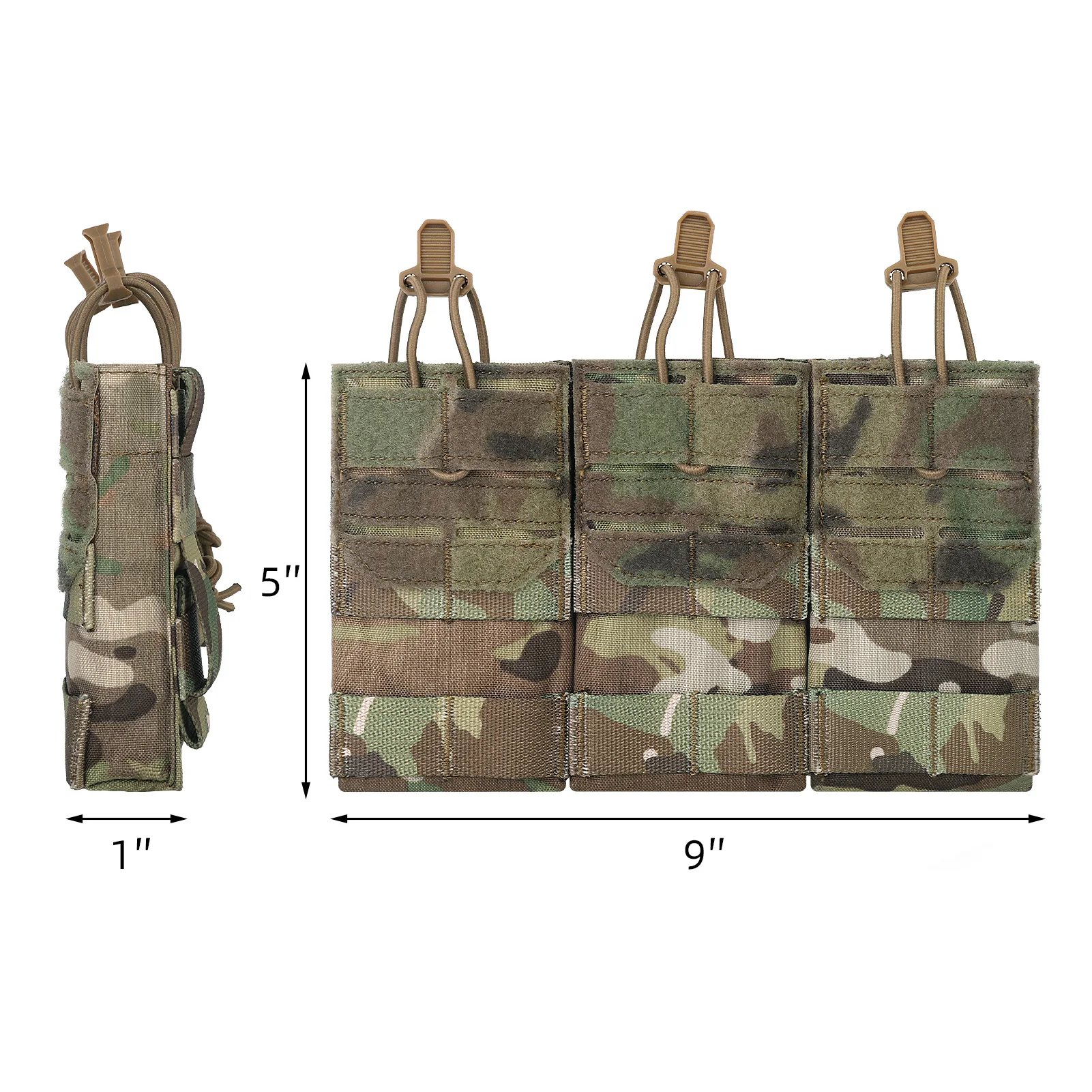 KRYDEX Taktische MOLLE Dreifach-Magazintasche Offene Oberseite 556mm Magazintasche für M4 M16 AR15 Jagd- und Airsoft-Zubehör – Detail 4