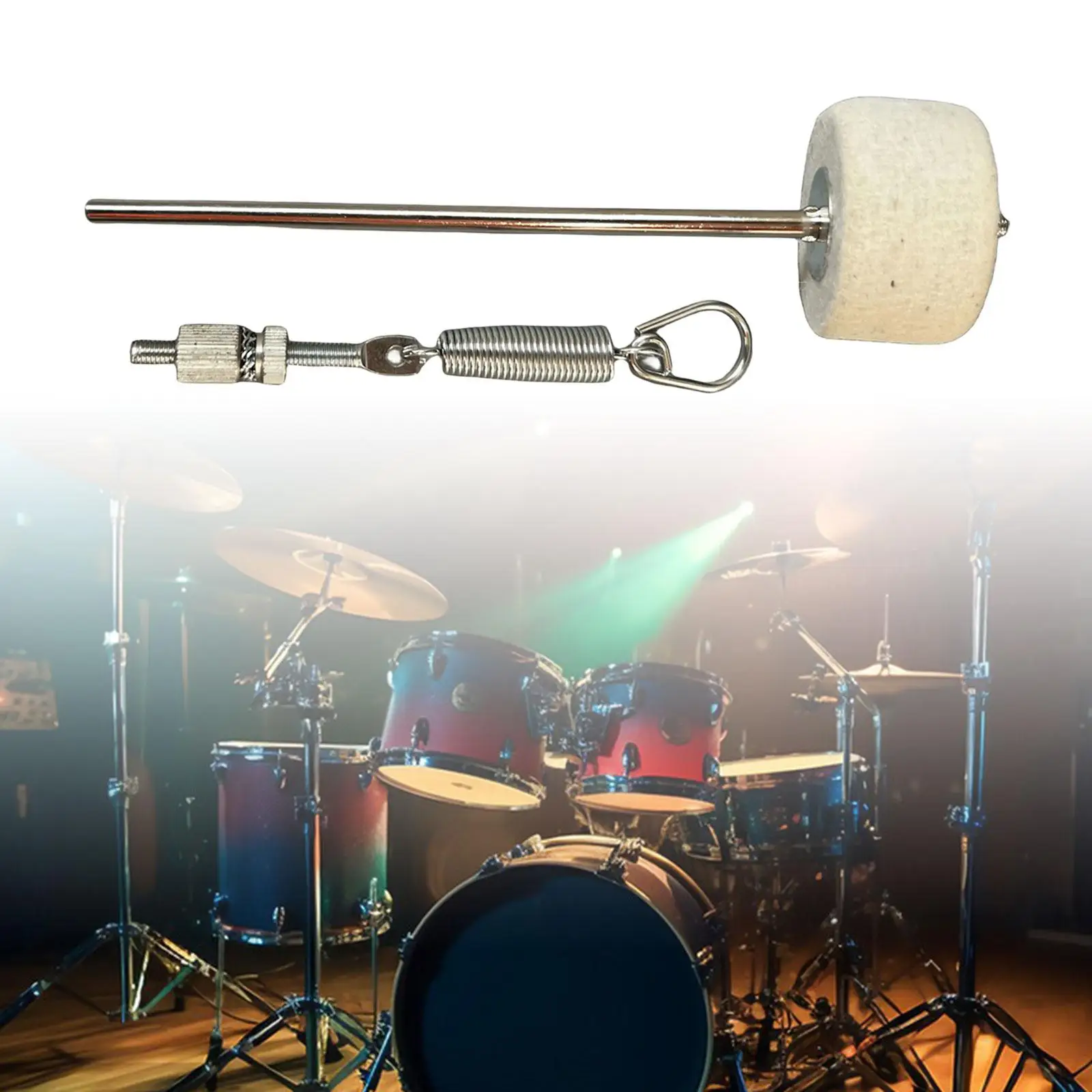 Felt Bass Drum Beater with Spring Stainless Steel Percussion Instrument Tensioner Drum Kits Percussion Instrument Accessories