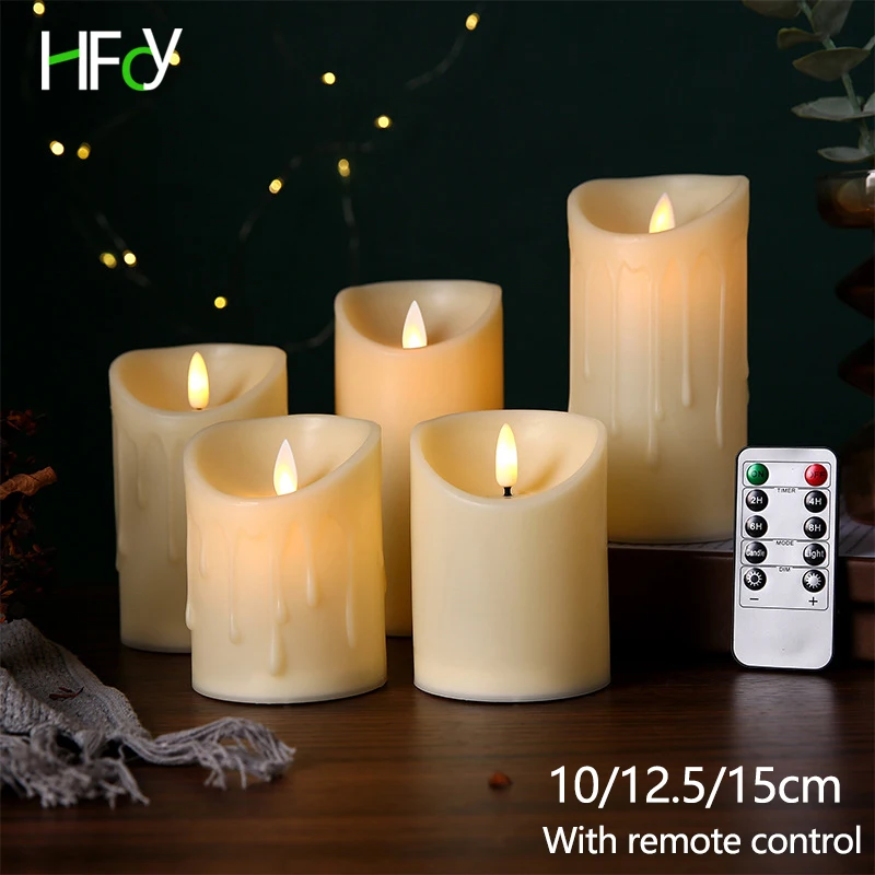 10/12.5/15cm Led Electronic Candle Light Household Smokeless Lighting Birthday Hotel Wedding Decoration With Remote Control