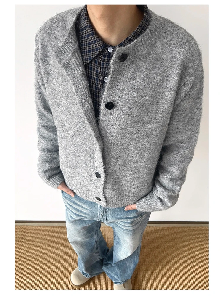 Morbido e accogliente americano Sle Cleanfit rotondo Ne maglione lavorato a maglia cappotto bottone singolo uomo donna autunno casual faion coppia vestiti