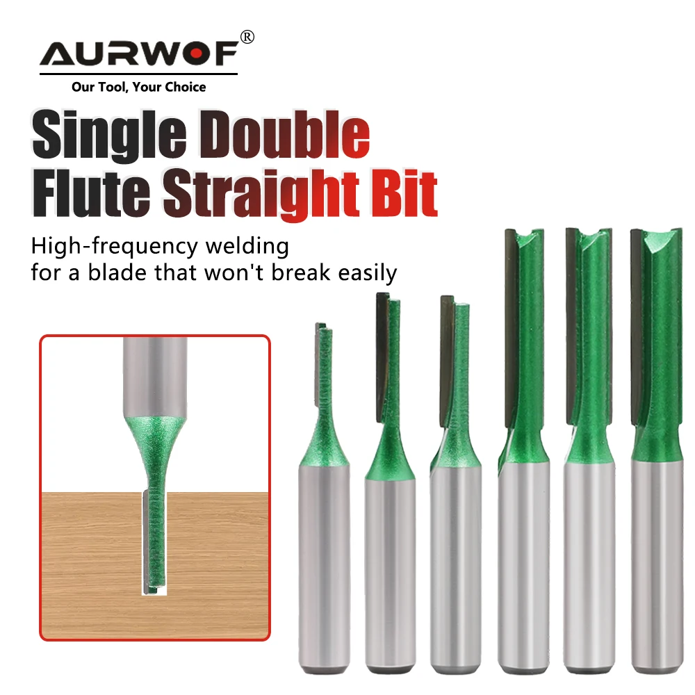

AURWOF 8mm Shank 6Pcs Slotting Router Bit Set 3-8mm Wood Milling Cutter Kit for Woodworking Grooving C08002T