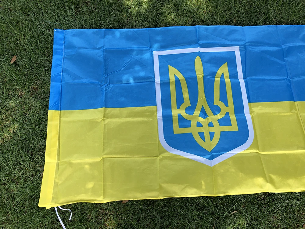 Drapeau du ciel de l\'Ukraine, bannière de la 21e présidence, décoration de la maison, 150 polyester, drapeau de l\'Ukraine suspendu, 90 x 100% cm